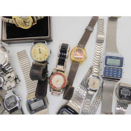 881 - A collection of fashion watches to include early digital examples