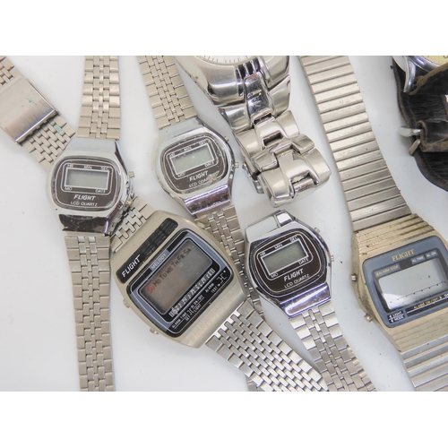 881 - A collection of fashion watches to include early digital examples