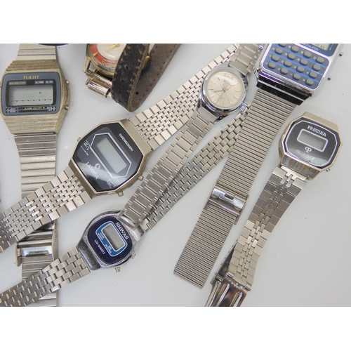 881 - A collection of fashion watches to include early digital examples