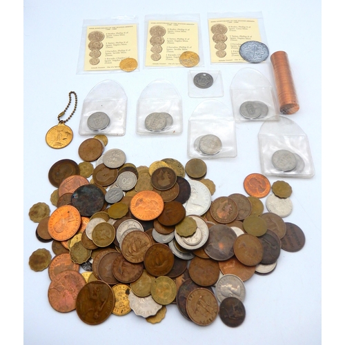 553 - COINS a mixed quantity of mostly British coins with some reproduction examples