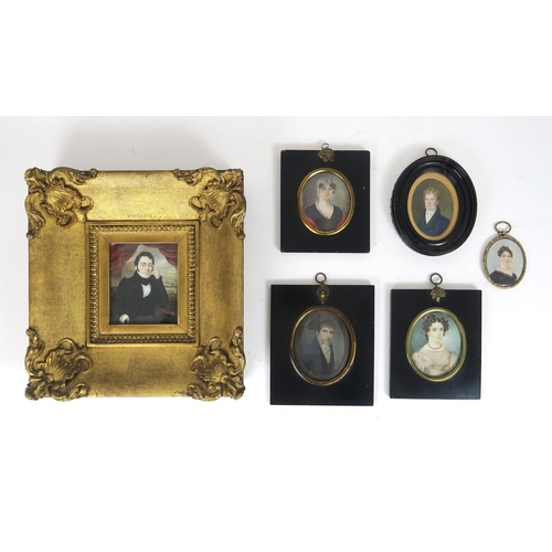 2598A - A GROUP OF SIX C19TH PORTRAIT MINIATURESIvory declaration reference - 40GAQM6G (6)... 