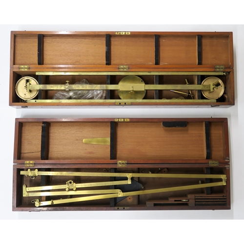 2601 - TWO LACQUERED BRASS PANTOGRAPHSapparently unmarked, each contained in a mahogany fitted case, one me... 