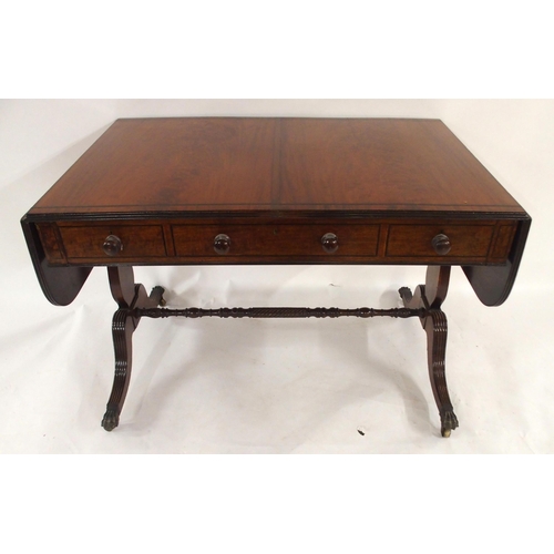 2018 - A VICTORIAN MAHOGANY DROP END SOFA TABLEstamped G Heath, Perth with long central drawer fitted with ... 