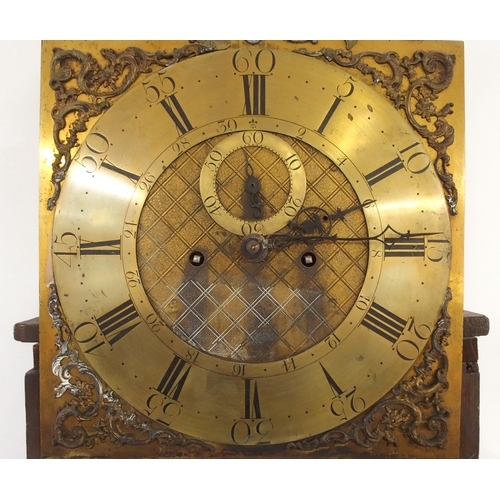 2022 - A GEORGIAN MAHOGANY CASED WILLIAM BARKER WIGAN MOONPHASE LONGCASE CLOCKwith 14 inch brass dial with ... 