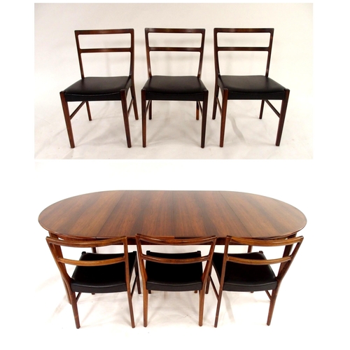 2100 - A CIRCA 1960S JOHANNES ANDERSEN FOR BERNHARD PEDERSEN & SON OF DENMARK ROSEWOOD CIRCULAR EXTENDI... 