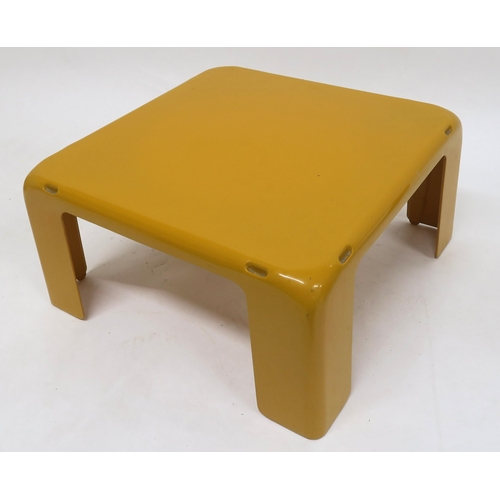 2102 - A MID 20TH CENTURY MARIO BELLINI NEST OF FOUR STACKING TABLESmoulded from mustard coloured fibreglas... 