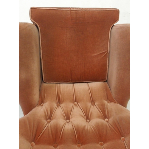 2107 - A MID 20TH CENTURY G PLAN MODEL 6250 SWIVEL WING BACK ARMCHAIRwith pick velour button back upholster... 