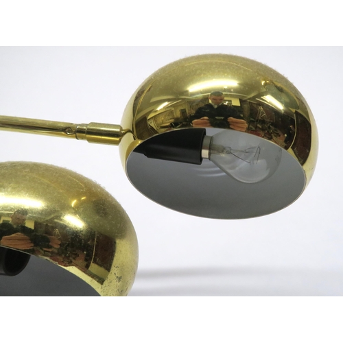 2117 - A MID 20TH CENTURY SWEDISH COTTEX FIVE BRANCH STANDARD LAMPwith five brass coloured arms on brass up... 