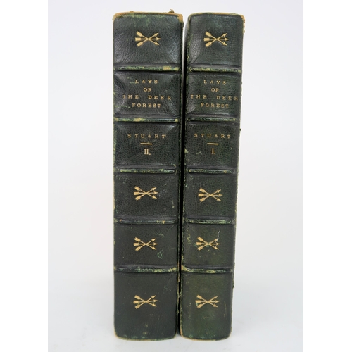 2624 - SOBIESKI, JOHN & STUART, CHARLES EDWARD LAYS OF THE DEER FORESTTwo-volume set, quarter-bound in ... 