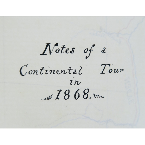 2629 - NOTES OF A CONTINENTAL TOUR IN 1868, A MID-VICTORIAN HANDWRITTEN TRAVEL JOURNALBound in gilt-tooled ... 