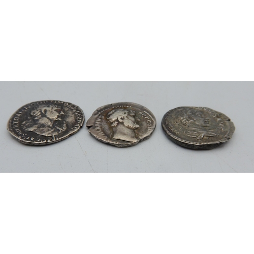 2636 - ROMAN TRAJAN COIN Reverse Mars with spear 18mm diameter, 2.87 grams, Hadrian coin reverse Salus stan... 