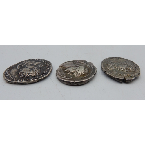 2636 - ROMAN TRAJAN COIN Reverse Mars with spear 18mm diameter, 2.87 grams, Hadrian coin reverse Salus stan... 