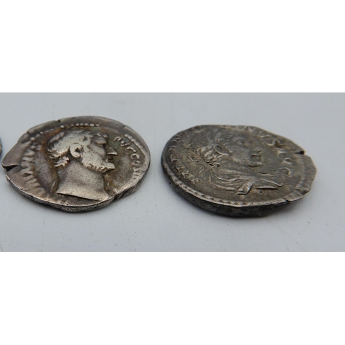 2636 - ROMAN TRAJAN COIN Reverse Mars with spear 18mm diameter, 2.87 grams, Hadrian coin reverse Salus stan... 