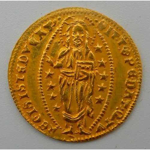 2637 - ANTONIO VENIER (1382-1400), ZECCHINOVenetian gold ducat, 3.49 grams 21mm diameter... 