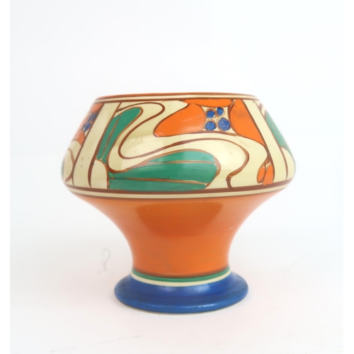 2155 - A CLARICE CLIFF FANTASQUE VASEin Sunrise pattern, shape number 341, with printed mark to base... 