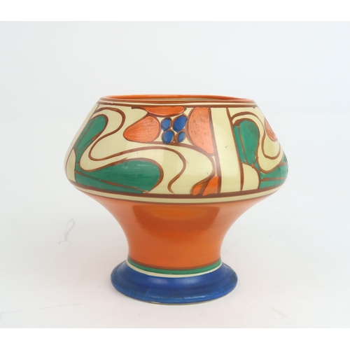 2155 - A CLARICE CLIFF FANTASQUE VASEin Sunrise pattern, shape number 341, with printed mark to base... 