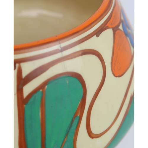 2155 - A CLARICE CLIFF FANTASQUE VASEin Sunrise pattern, shape number 341, with printed mark to base... 