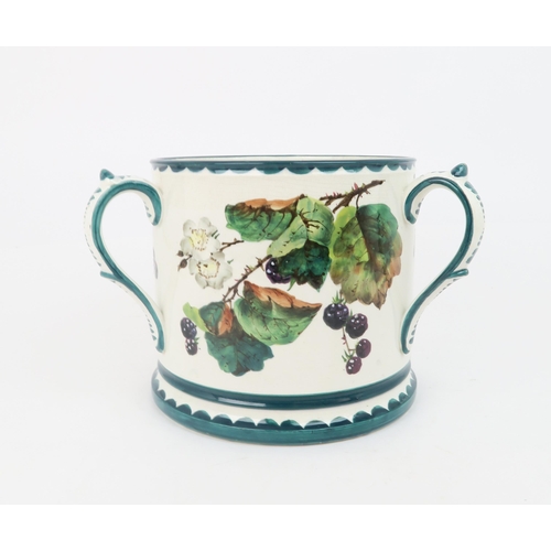 2173 - A LARGE ROBERT HERON AND SON WEMYSS TYGpainted with brambles and green scalloped edge, impressed mar... 