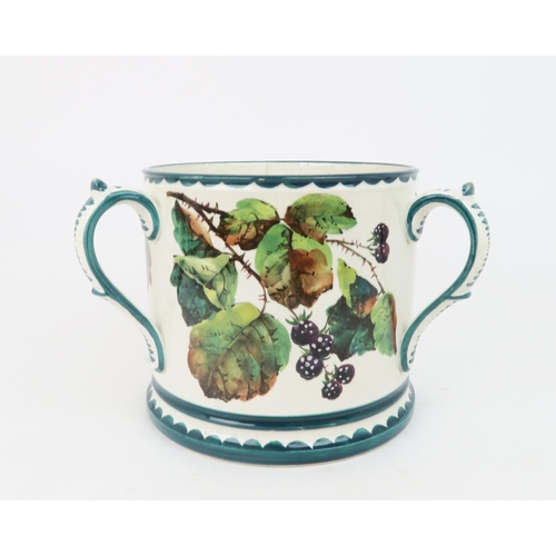 2173 - A LARGE ROBERT HERON AND SON WEMYSS TYGpainted with brambles and green scalloped edge, impressed mar... 