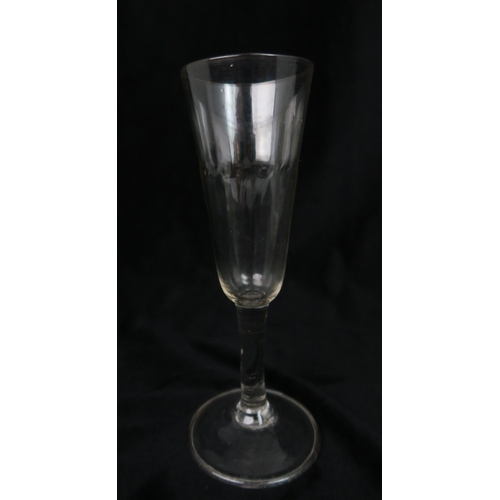 2182 - AN 19TH CENTURY RIBBON TWIST STEMMED BELL BOWL WINE GLASS16cm high, a ribbon twist wine glass, a fol... 