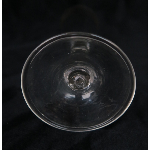 2182 - AN 19TH CENTURY RIBBON TWIST STEMMED BELL BOWL WINE GLASS16cm high, a ribbon twist wine glass, a fol... 