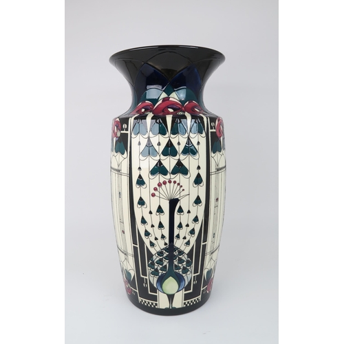 2195 - A COLOSSAL MOORCROFT PRETIGE DESIGN GLASGOW PEACOCK VASEcirca 2018, designed by Nicola Slaney, the b... 