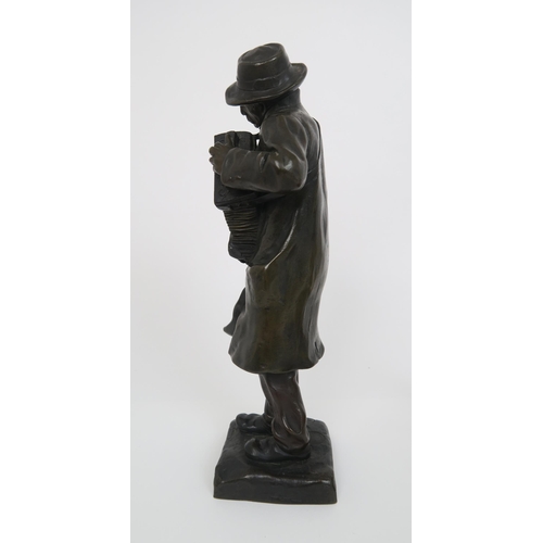 2198 - ALBERT POMMIER (1880-1943)The Accordion player, bronze, signed to the base, and with foundry mark, 2... 