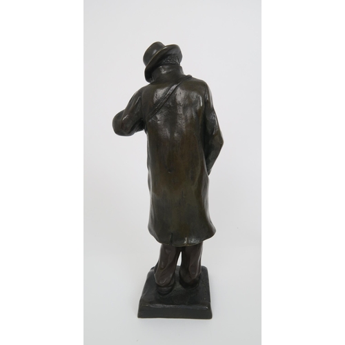 2198 - ALBERT POMMIER (1880-1943)The Accordion player, bronze, signed to the base, and with foundry mark, 2... 