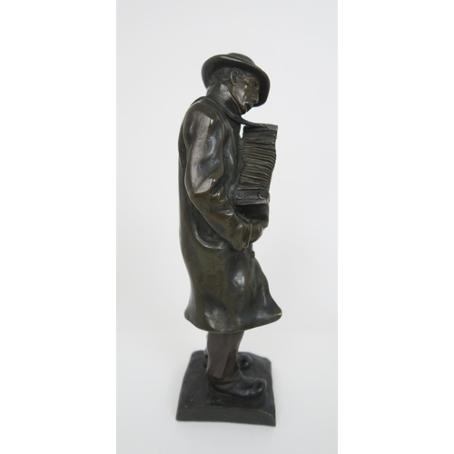 2198 - ALBERT POMMIER (1880-1943)The Accordion player, bronze, signed to the base, and with foundry mark, 2... 