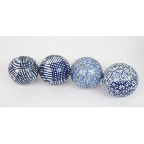 2201 - A GROUP OF 19TH/EARLY 20TH CENTURY SCOTTISH POTTERY CARPET BOWLSincluding two sponged and eleven pla... 