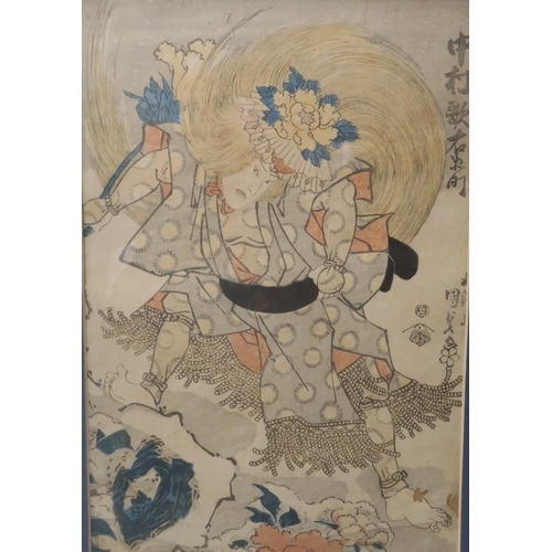 2370A - UTAGAWA KUNIYOSHI (1797-1861) An Oban tate-e woodblock print of a bijin, 36 x 25cm, UTAGAWA KUNISADA... 