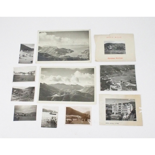 2387 - CHINESE BLACK AND WHITE PHOTOGRAPHS CIRCA 1930S Comprising; 293 Peak, Hong Kong, Kai Tak arodrome, O... 