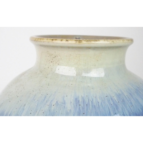 2389 - A CHINESE BROAD BALUSTER VASE The transmutation glaze running from the shoulder, Jiaquing seal ... 