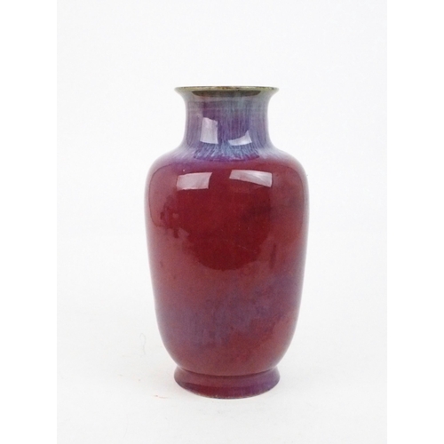 2390 - A CHINESE FLAMBE GLAZE VASE Impressed seal mark, 20th century, 30cm high