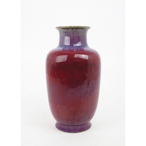 2390 - A CHINESE FLAMBE GLAZE VASE Impressed seal mark, 20th century, 30cm high