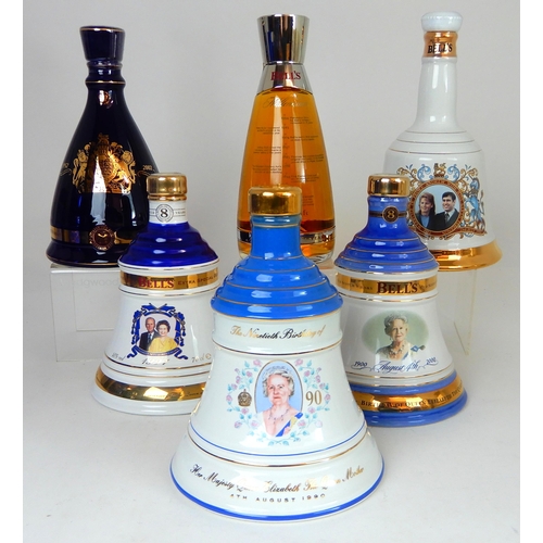 2682 - ARTHUR BELL & SON SCOTCH WHISKY DECANTERS Queen Elizabeth golden wedding anniversary 1997, H.R.H... 