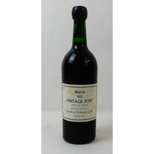 2688 - WARRE VINTAGE PORT 1963 Selected and bottled by Grants of St. James's Limited, London S.W.1... 