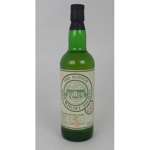 2695 - THE SCOTTISH WHISKY SOCIETY BENRINNES DISTILLERY SPEYSIDE March 1988 bottled in June 2001 society ca... 