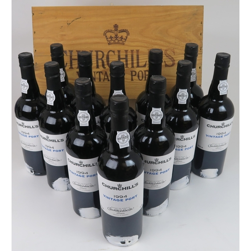 2698 - CHURCHILL'S 1994 VINTAGE PORT Produced and bottled by Churchill Graham Lda, cased (12)... 