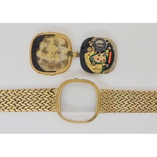 2888 - TWO LADIES OMEGA WATCHESA 9ct gold Quartz 1450, cream coloured dial with black Arabic numerals, and ... 