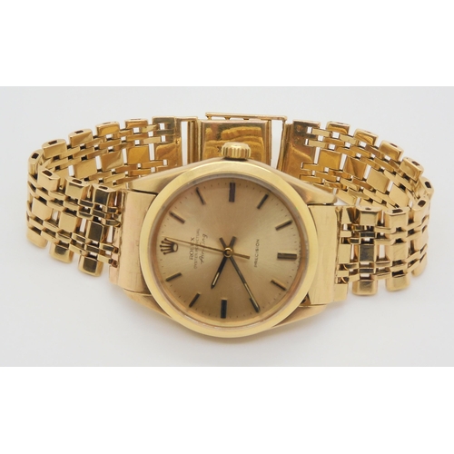 2889A - A 9CT GOLD ROLEX OYSTER PERPETUAL AIR KING PRECISIONwith gold coloured dial, baton numerals and hand... 