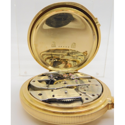 2891A - A DANISH 18CT GOLD FULL HUNTER POCKET WATCHThe dial, inner dust cover and mechanism signed Jules Jur... 