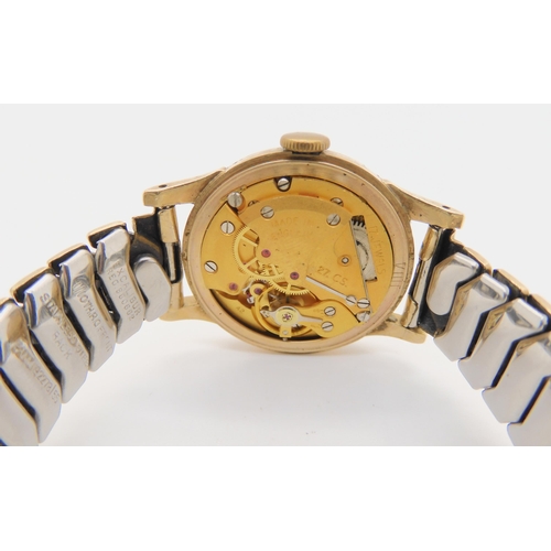 2898A - A 9CT GOLD ASPREY'S WRISTWATCHwith cream dial signed Asprey, 17 jewels Shockproof. With gold coloure... 