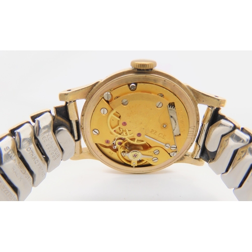 2898A - A 9CT GOLD ASPREY'S WRISTWATCHwith cream dial signed Asprey, 17 jewels Shockproof. With gold coloure... 