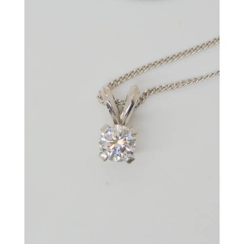 2779 - A DIAMOND SOLITAIRE PENDANTset with an estimated approx 0.40ct brilliant cut diamond in 14k gold fou... 