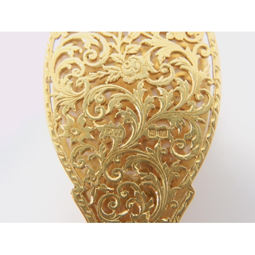 2798 - A PAIR OF 18CT GOLD LORGNETTESwith intricately pierced covers in a floral theme. Fully hallmarked Lo... 