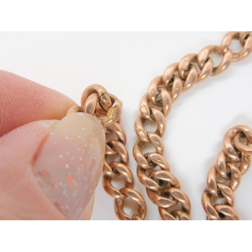 2826 - A ROSE GOLD FOB CHAIN & SEALthe curb chain is hallmarked 9, .375 to every link, 'T' bar and one ... 