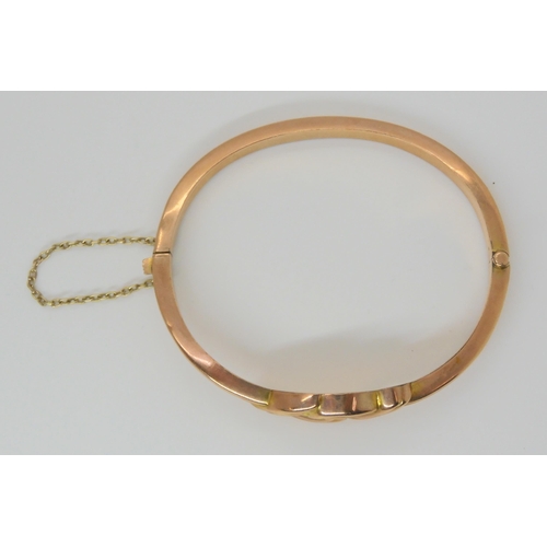 2846 - A VICTORIAN KNOT PATTERN BANGLEmade in 9ct rose gold,Hallmarked Birmingham 1890, diameter 5.8cm x 5c... 