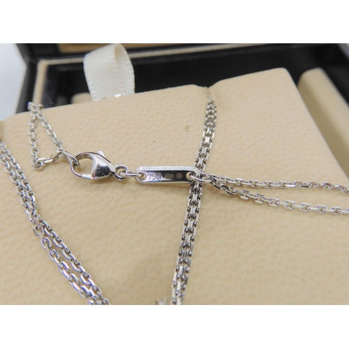 2854 - A CHOPARD HAPPY DIAMONDS PENDANT18k white gold round pendant and chain signed Chopard, 750, happy di... 