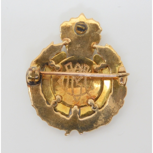 2855 - A SWEETHEART BROOCHin yellow metal and enamel for the 'Argyle and Sutherland Highlanders'. With mono... 